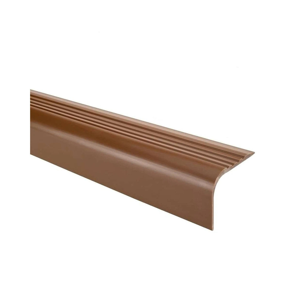 Stair Nosing Grey PVC 52x40mm 2.0m Self-Adhesive Anti-Slip Flexible Rounded Grip