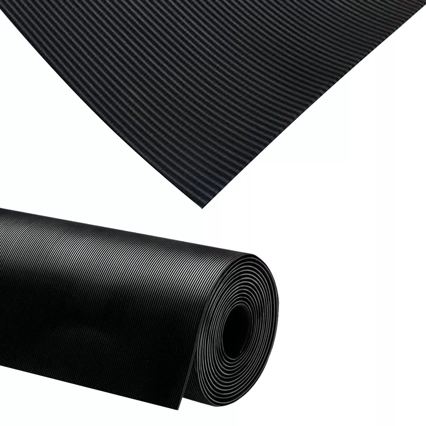 Fine Rib Rubber Sheet Matting Garage Flooring Sheeting Anti-Slip 3mm Thick and 1 Meter Wide