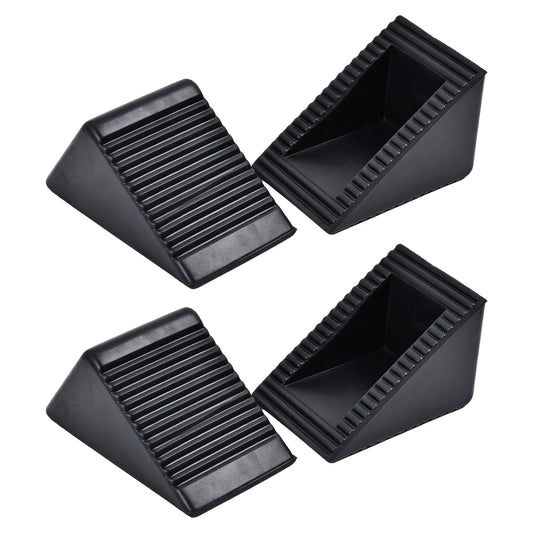Rubber Wheel Chock Heavy Duty Blocks for Vehicles, Cars, Caravan, Trailer 4pcs