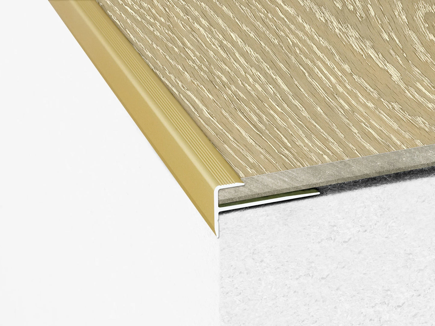 2.7m LUXURY CLICK VINYL FLOORING PUSH-IN STAIR NOSING EDGE PROFILE TRIM LVT C24