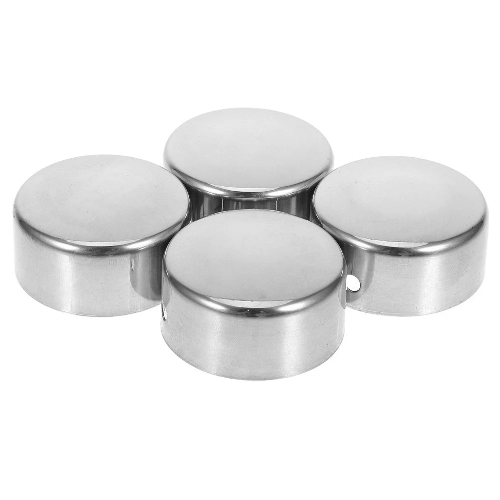 4 Pcs Handrail End Caps Stainless Steel Round Cover For Staircase Railings