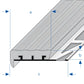Aluminium Stair Nosing Profile for Tiles & Stone Dural Durastep Jumbo 2.5m Long