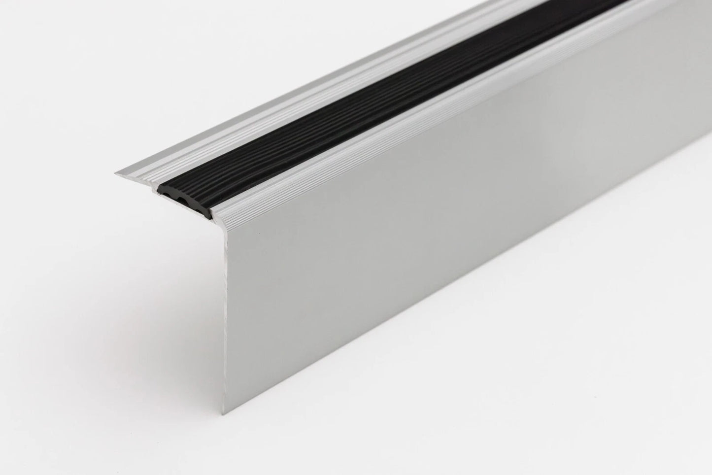 Aluminium Stair Nosing Anti Slip Anodised Silver Step Nose Edging 58 x 80 mm