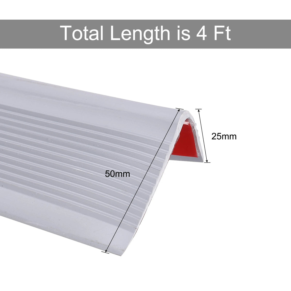 Stair Edge Protector Anti-Slip Stair Nosing, Grey (4 Ft)