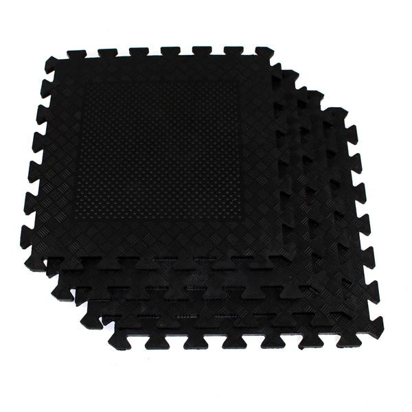 Heavy Duty Rubber Gym Mats Garage Flooring Tiles Commercial Interlocking 4pcs