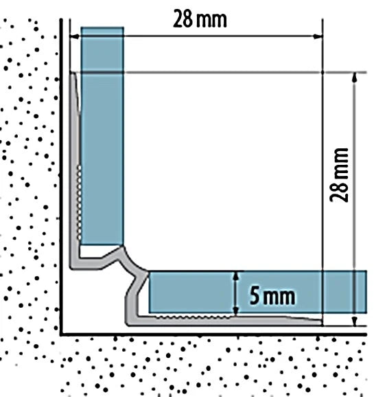 LVT INNER CORNER 5mm - 250 cm 98.42'' VINYL FLOORING STAIR NOSING EDGE PROFILE