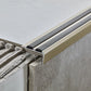 Cezar Gold Aluminium Stair Nosing Profile Black Rubber Insert 1m 38.5mm