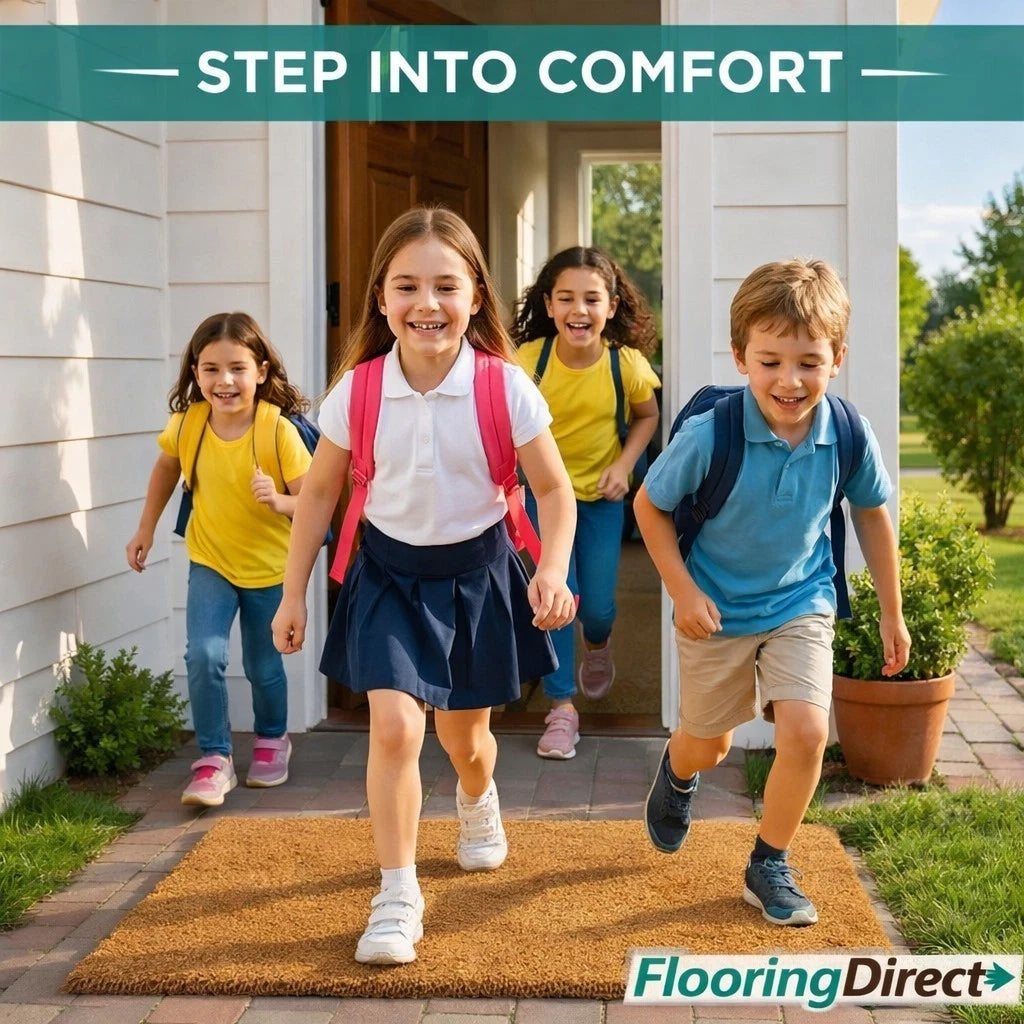 Natural Coir Matting 17mm PVC Backed Heavy Duty Entrance Door Mat Foyer Outdoor