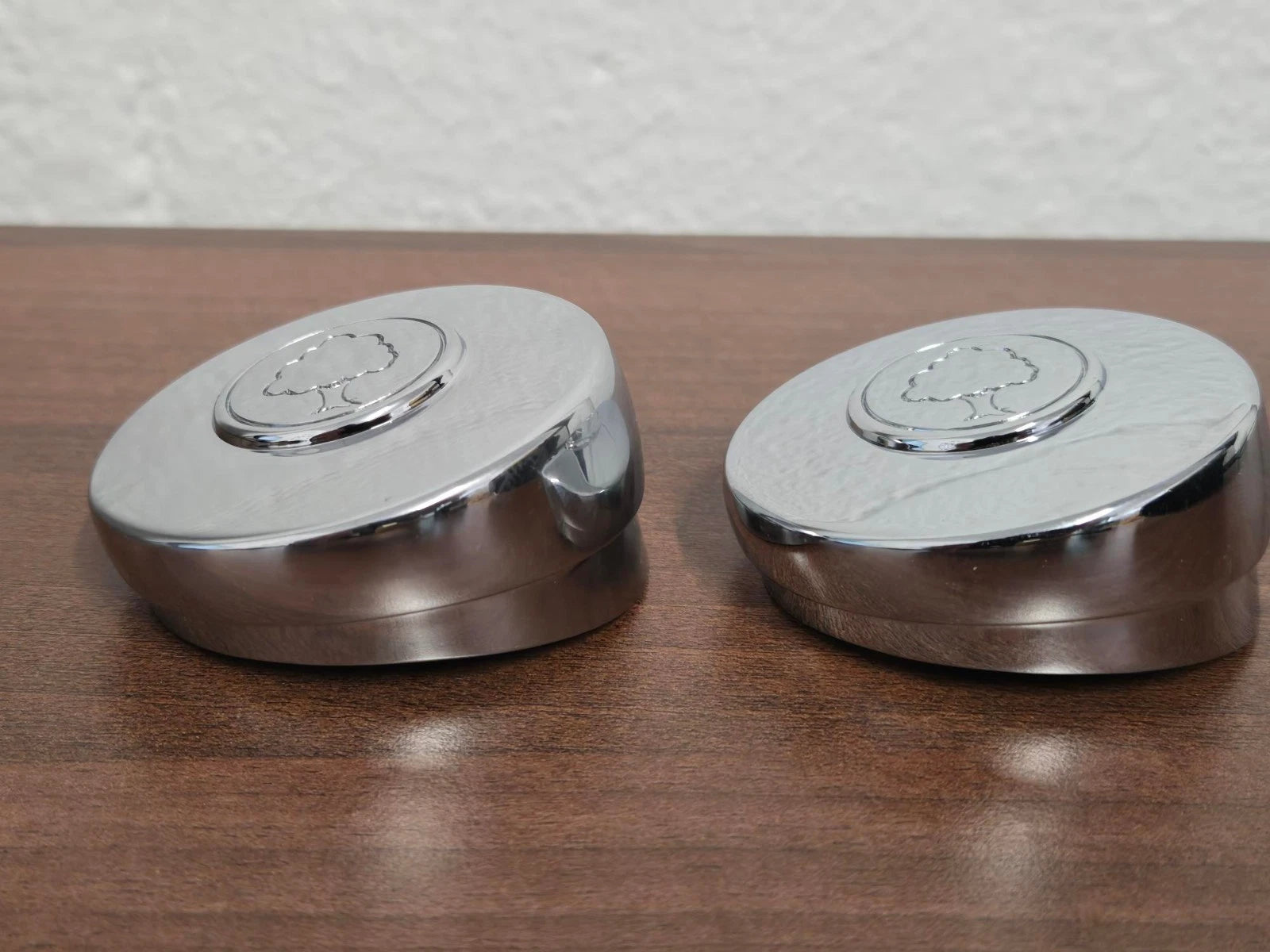 Stair Handrail End Caps for 54mm Round Wall Rails Pair of Chrome End Caps