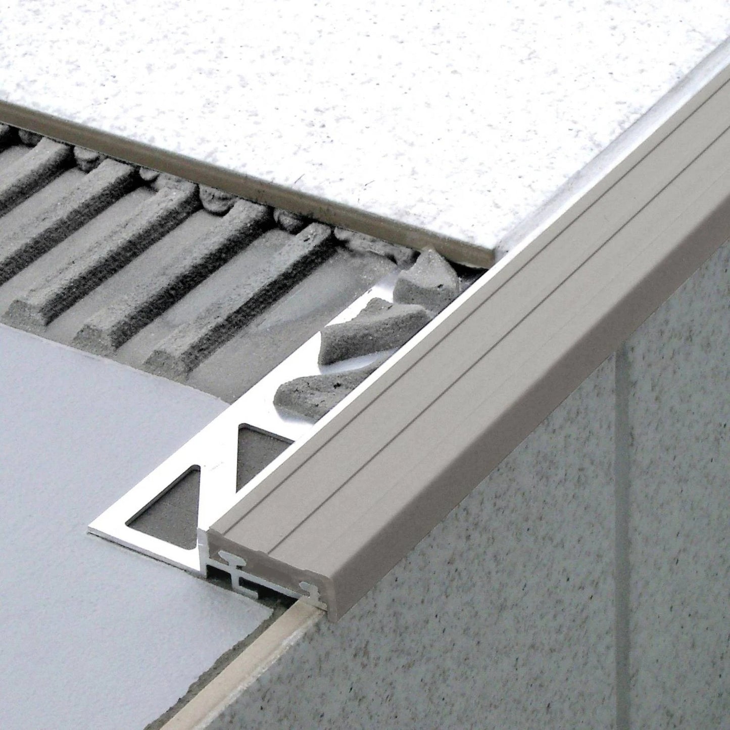 Aluminium Stair Nosing Profile for Tiles - Dural Durastep 2.5m Long x 11mm
