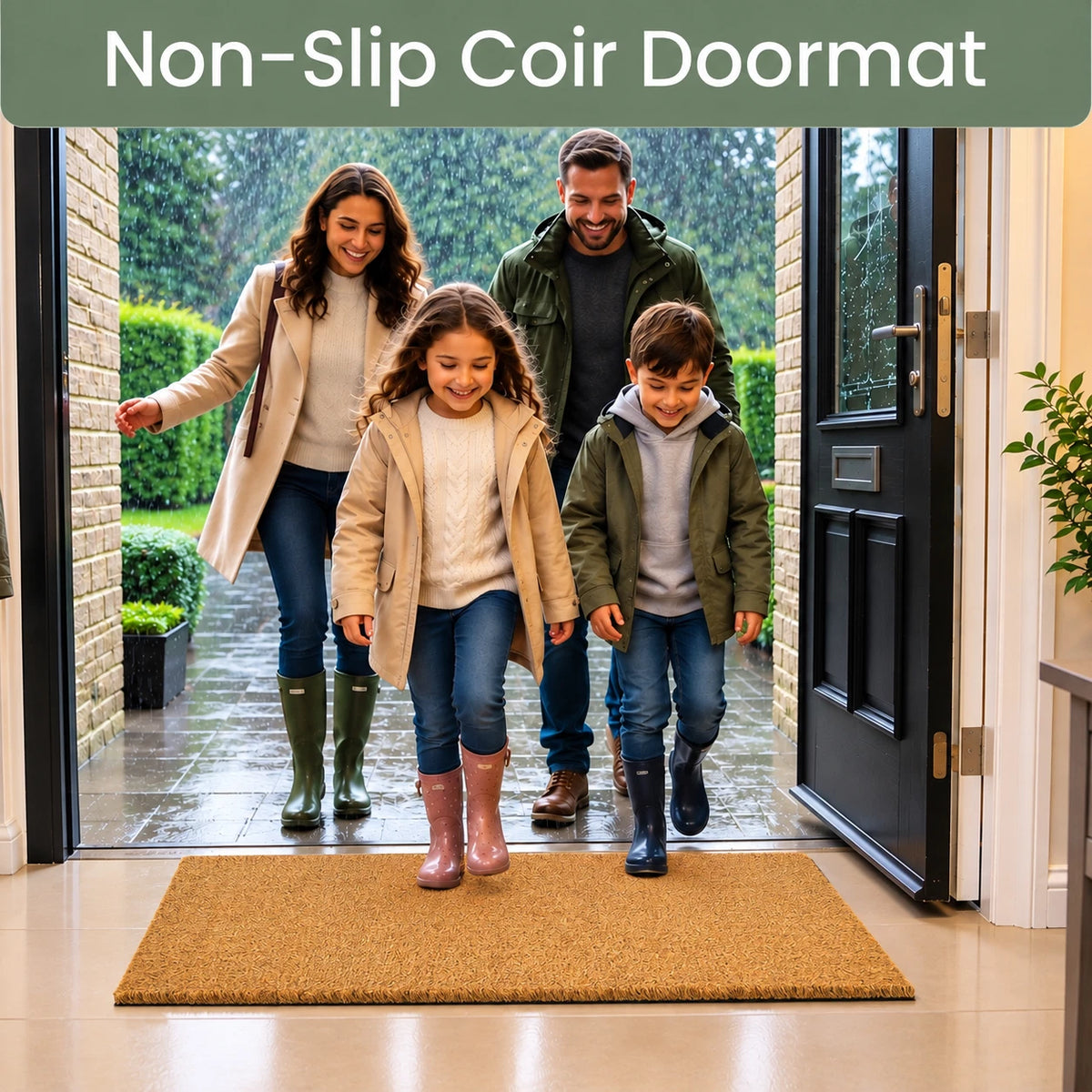 Heavy Duty Coconut Coir Door Mat Indoor Outdoor Entrance Matting Cut to Size UK