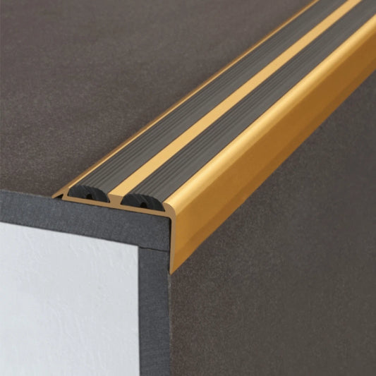 2.7m ALUMINIUM STAIR NOSING EDGE TRIM STEP NOSE EDGING NOSINGS FOR CARPET WOOD
