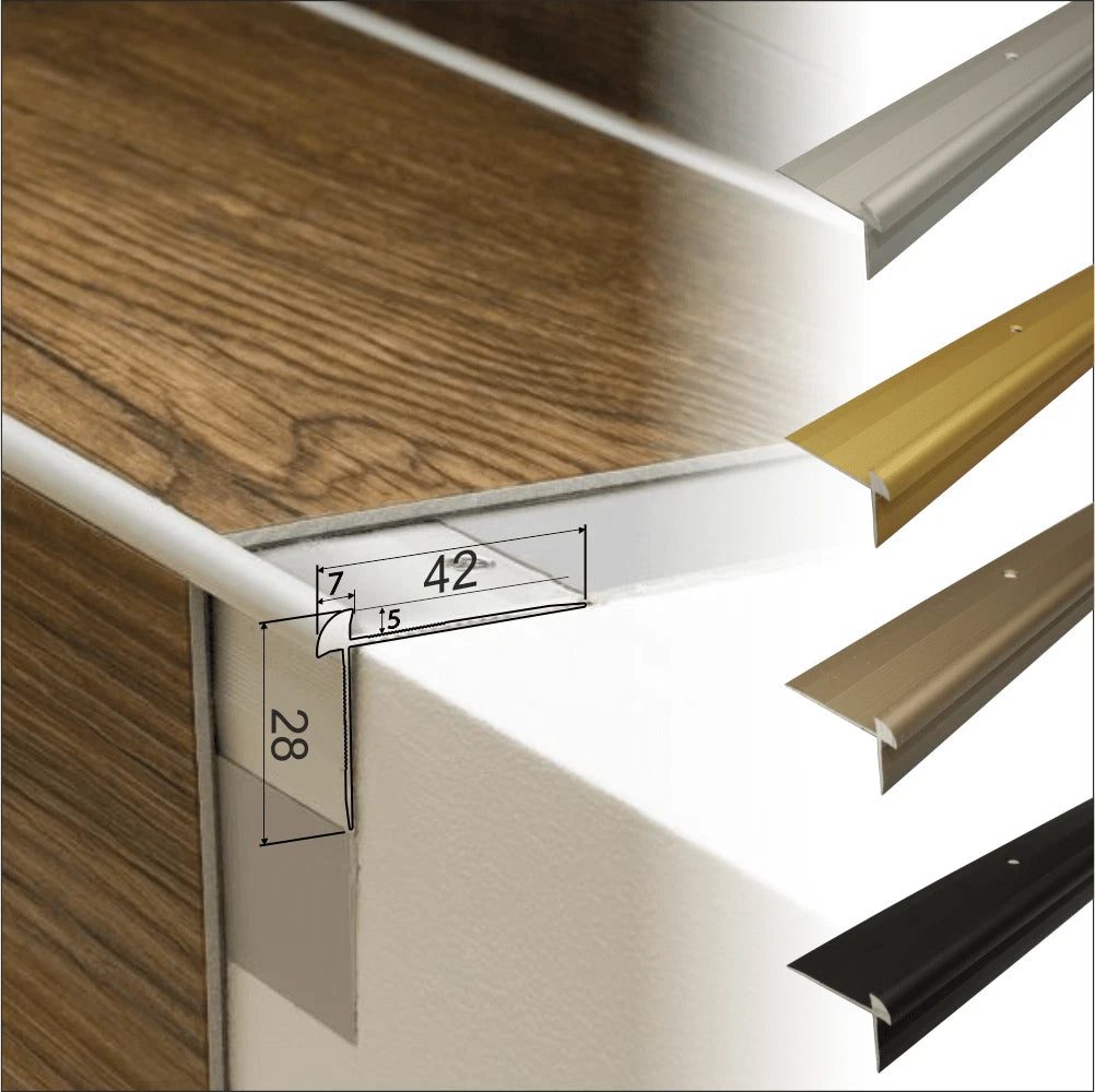 LVT 5mm Stair Nosing 2.7m Outer Corner Vinyl Flooring Aluminium Edge Profile C29