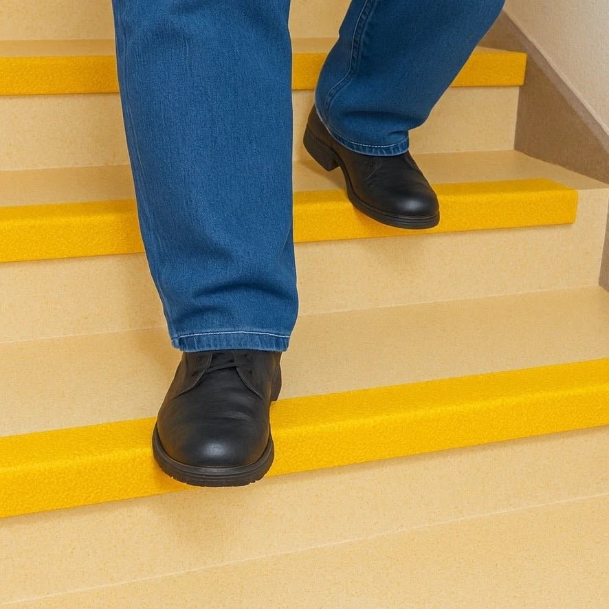 Extra Long Yellow GRP Stair Nosing Anti-Slip Heavy Duty Step Edge 1500mm-3000mm