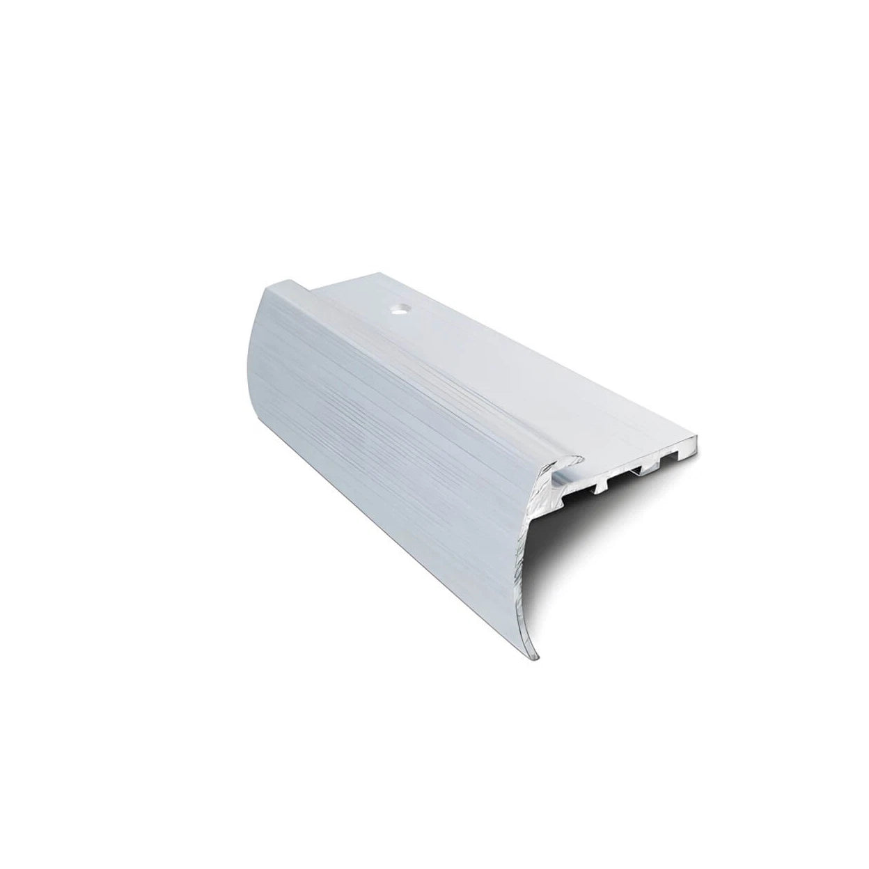 Stair Nosing Aluminium Bullnose Curved 35mm x 3mm 2.7m Matt Silver Finish Screws