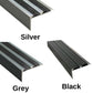 Aluminium Stair Nosing Edge Trim Step Nose Edging Carpet - Silver / Grey / Black