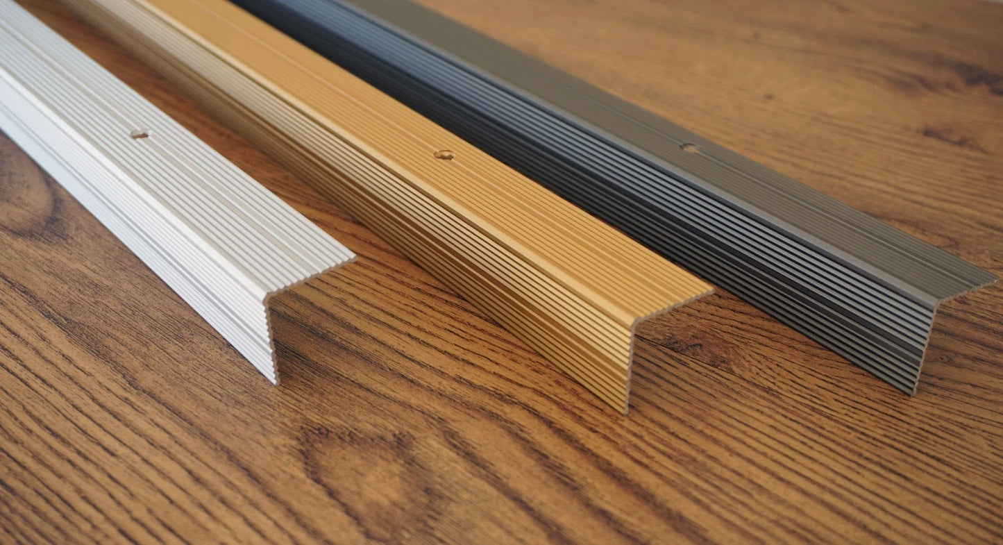 STAIR NOSING ANODISED ALUMINIUM ANTI NON SLIP EDGE -TRIM- 30x30mm - 0.9M 35.43"