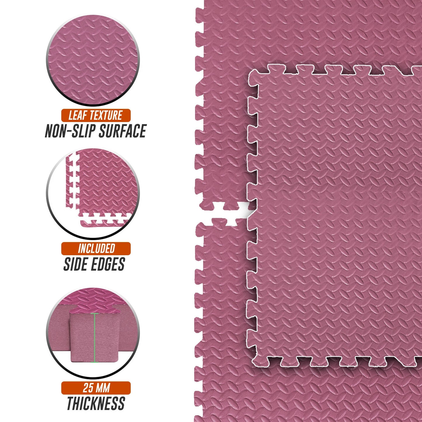 EVA INTERLOCKING FLOOR MATS SOFT FOAM GYM FLOORING MAT YOGA TILES 25 MM 60x60CM