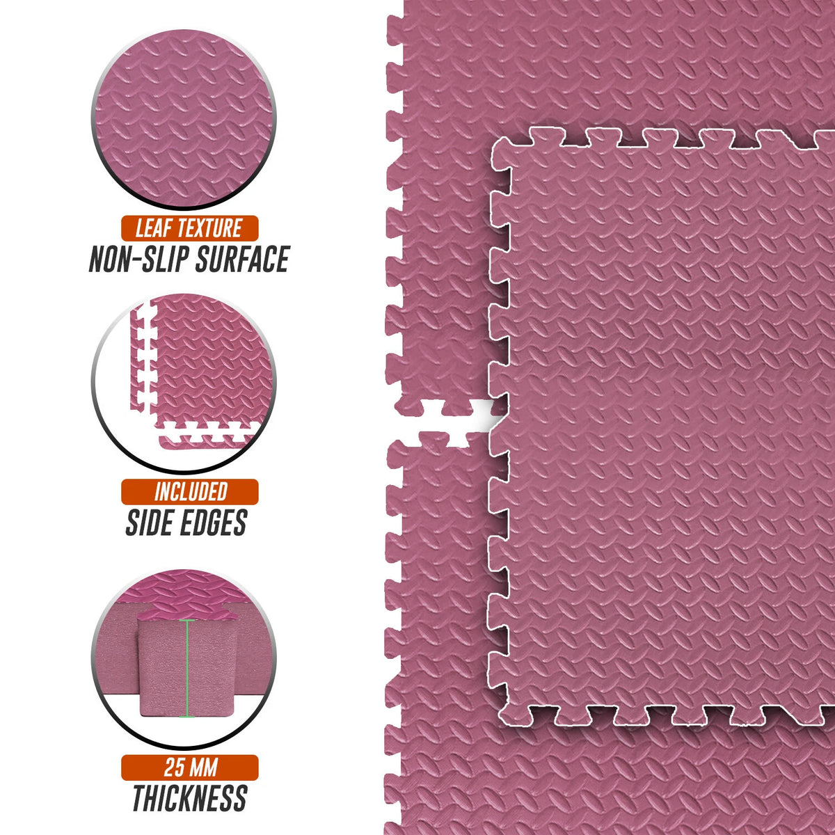 EVA INTERLOCKING FLOOR MATS SOFT FOAM GYM FLOORING MAT YOGA TILES 25 MM 60x60CM