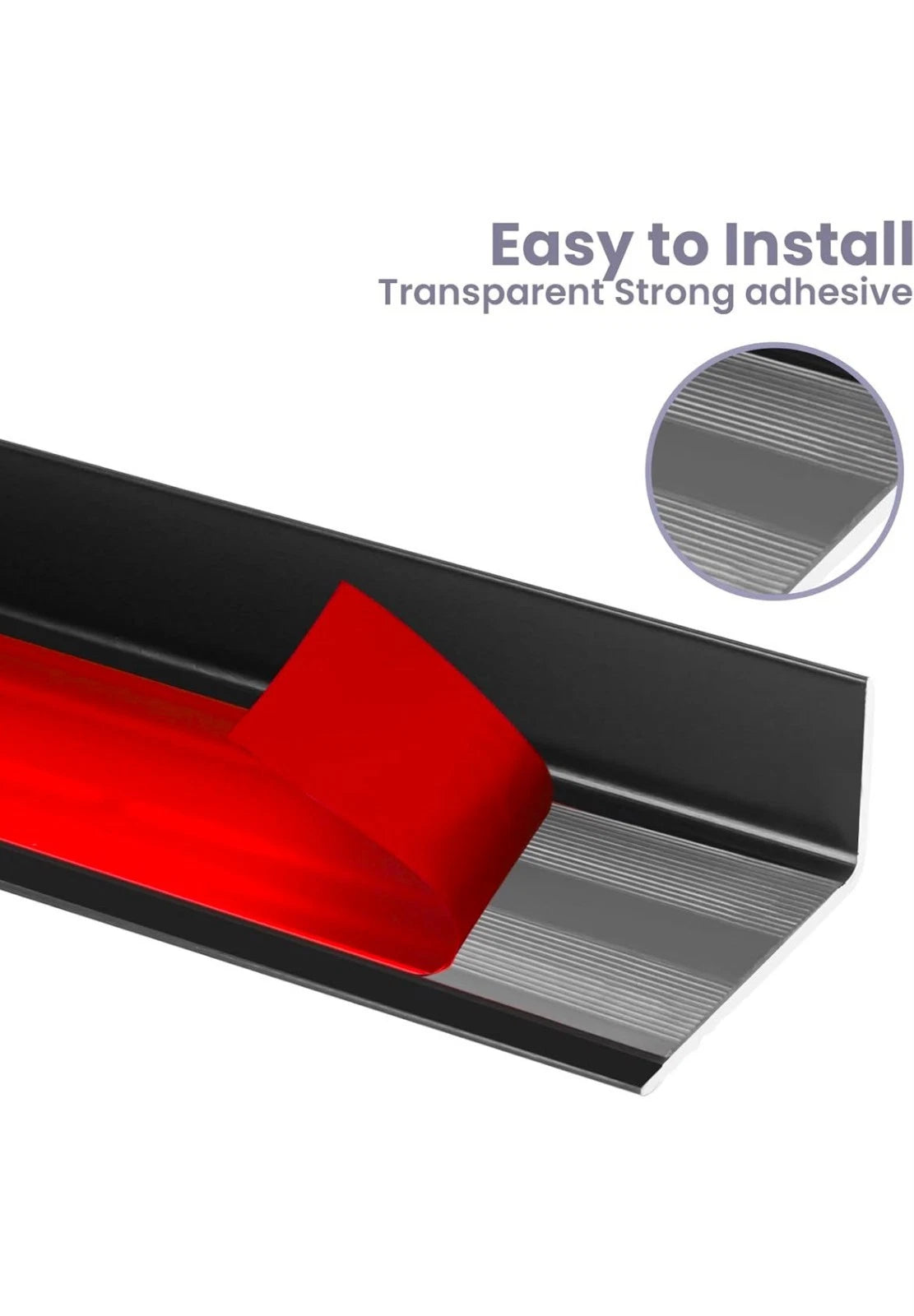 Black 36" Metal Stair Nosing, Heavy-Duty Aluminum Self-Adhesive Stair Edge