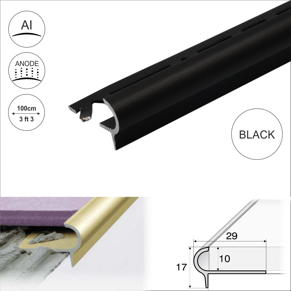 ROUNDED STAIR NOSING EDGE TRIM STEP NOSE EDGING NOSINGS FOR TILES A80