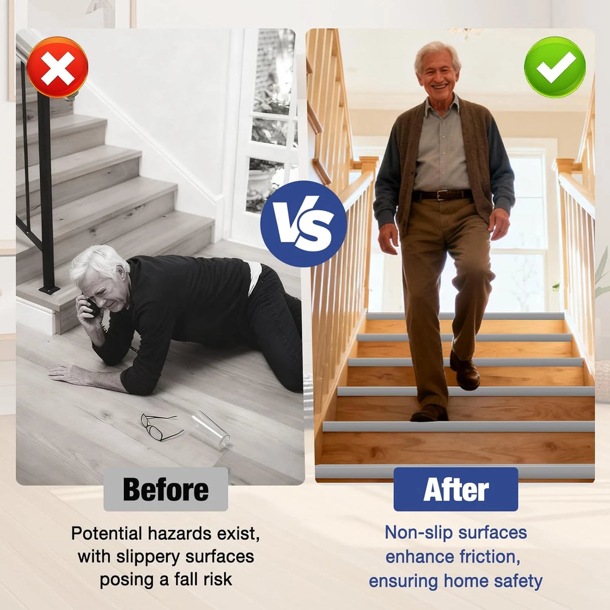 Stair anti Slip Nosing Vinyl Self-Adhesive Stair Treads Edge Trim 3 Meter Flexib