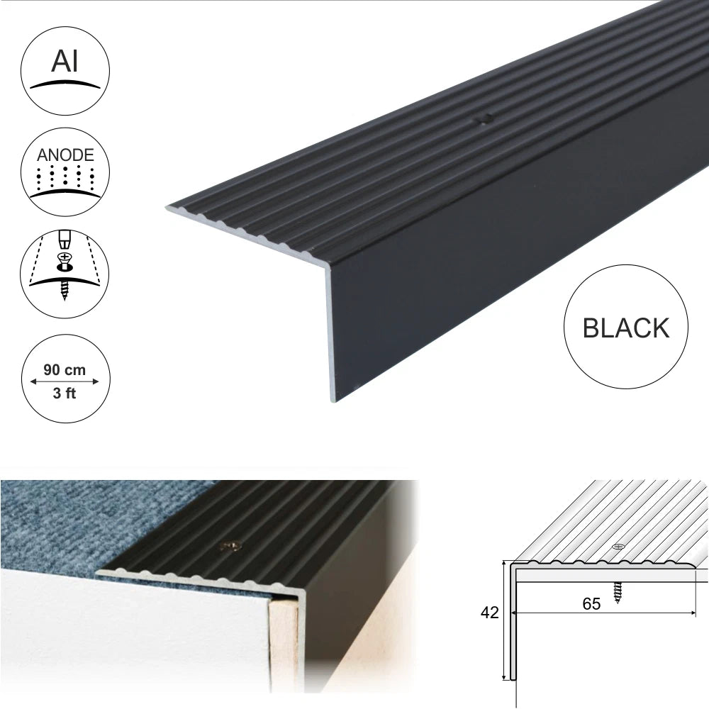 Aluminium Stair Nosing Edge Trim Step Nose Edging Nosings For Carpet,Wood... A32