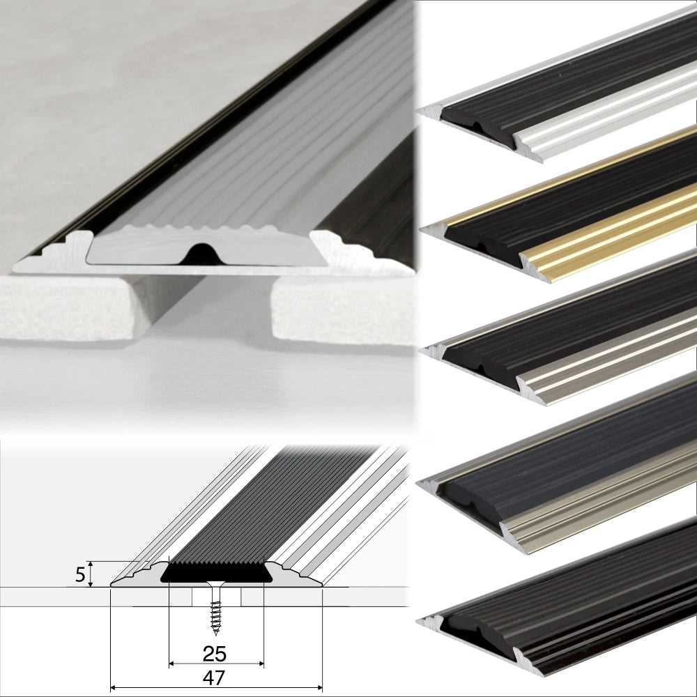 2.7m ALUMINIUM ANTI NON SLIP THRESHOLD STRIP-TRIM-PROFILE-DOOR BAR 50mm