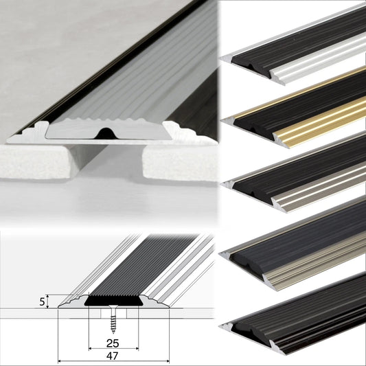 2.7m ALUMINIUM ANTI NON SLIP THRESHOLD STRIP-TRIM-PROFILE-DOOR BAR 50mm
