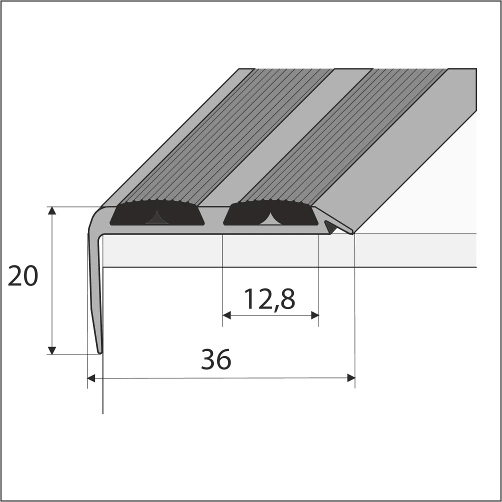 ALUMINIUM STAIR NOSING EDGE TRIM STEP NOSE EDGING NOSINGS FOR CARPET WOOD A37