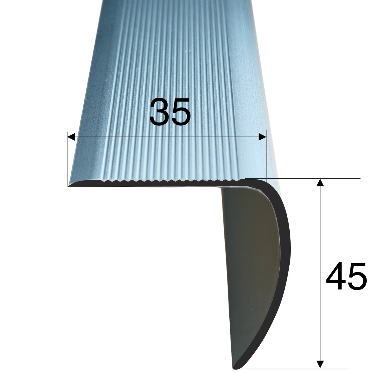 Aluminium Stair Nosing Bullnose Edge Trim Step Edging Heavy Duty Anti Slip H28