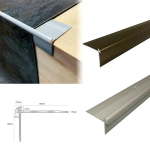 2.7m LUXURY CLICK VINYL FLOORING STAIR NOSING EDGE PROFILE TRIM FOR 3mm LVT