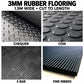 3mm Heavy Duty Rubber Flooring Matting 1.5m Wide Chequer Coin 5 Bar Fine Ribbed