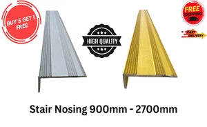 Stair Edge Nosing - Aluminium Trim Step - Anti Slip / Laminate Wood
