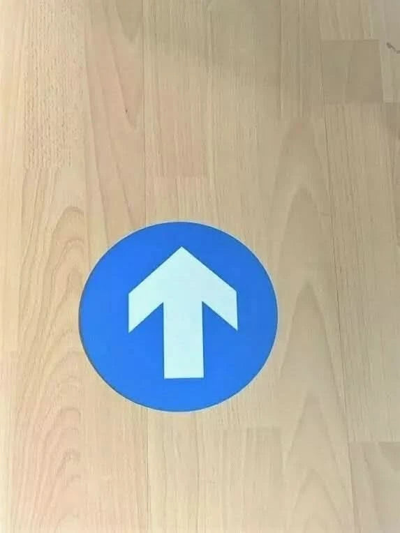 2 X One Way Blue White Arrow Floor Anti-Slip Sticker Sign