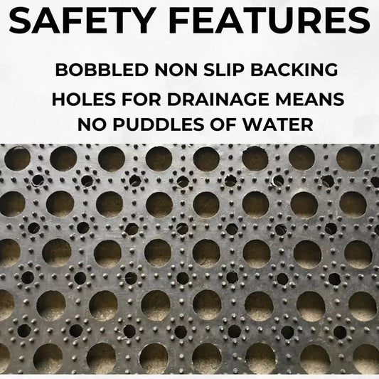 Rubber Safety Stair Tread Mat, Heavy Duty, Non-Slip, Anti-Fatigue 75 cm x 25 cm
