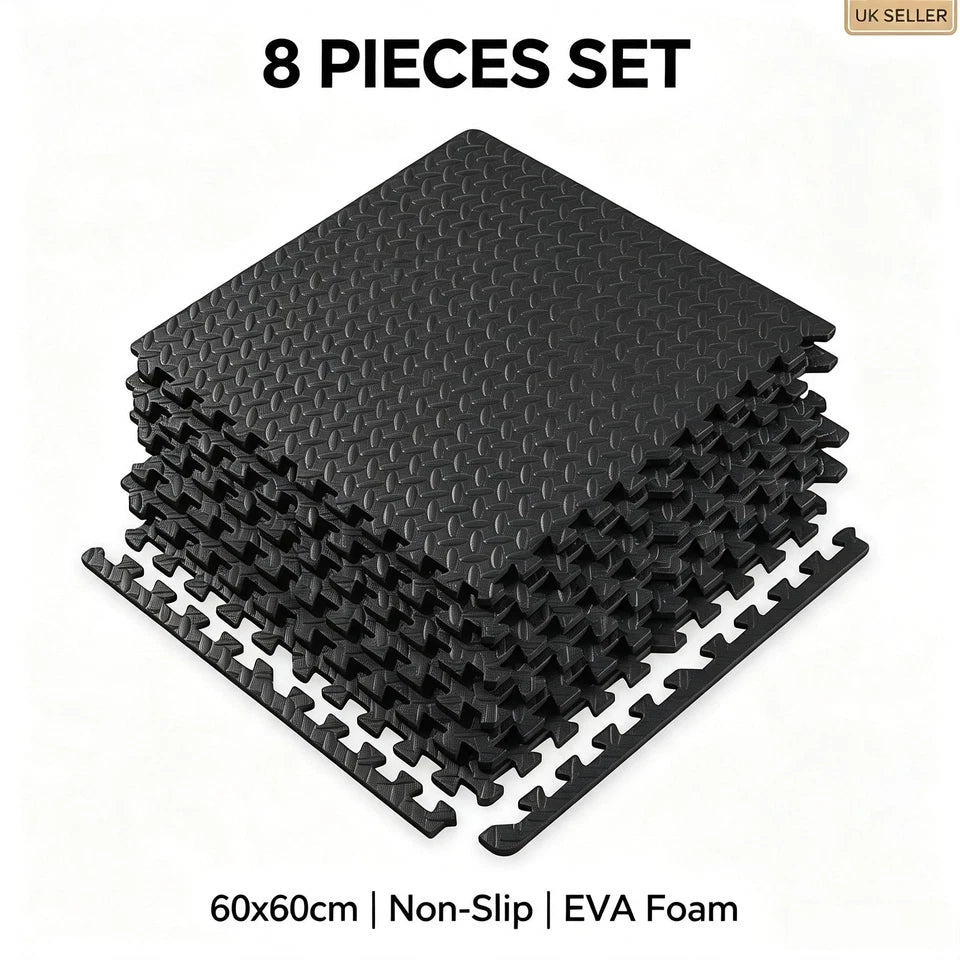 12Mats EVA INTERLOCKING FLOOR MATS SOFT FOAM GYM FLOORING MAT YOGA TILES 60x60CM