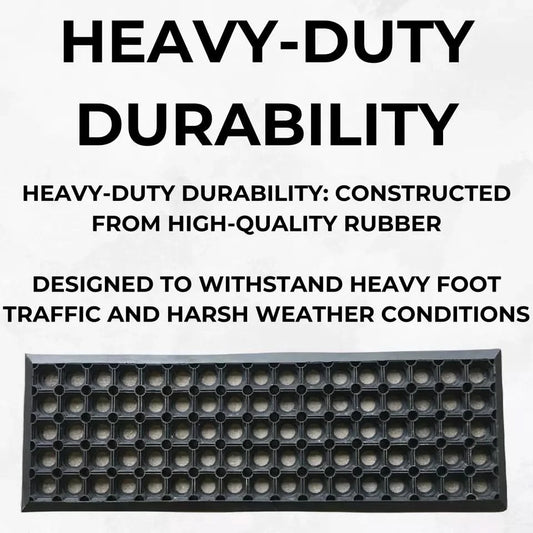 Rubber Safety Stair Tread Mat, Heavy Duty, Non-Slip, Anti-Fatigue 75 cm x 25 cm