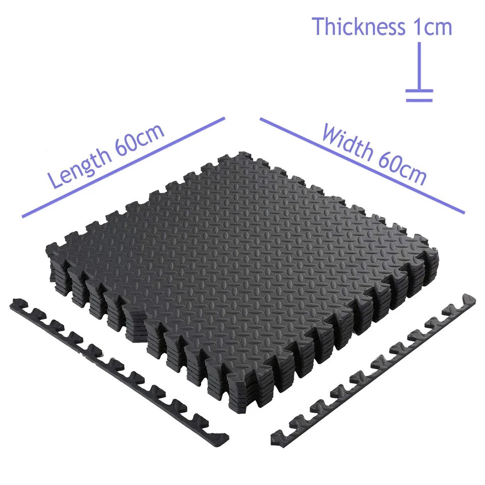 12Mats EVA INTERLOCKING FLOOR MATS SOFT FOAM GYM FLOORING MAT YOGA TILES 60x60CM