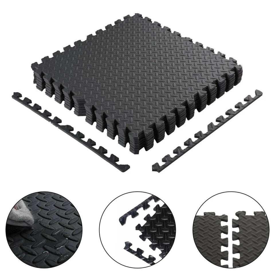 12Mats EVA INTERLOCKING FLOOR MATS SOFT FOAM GYM FLOORING MAT YOGA TILES 60x60CM