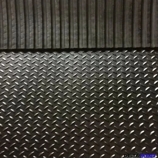 Rubber Floor Gym mats, Commercial Flooring 6ftx4ftx12mmFoot Checker Top