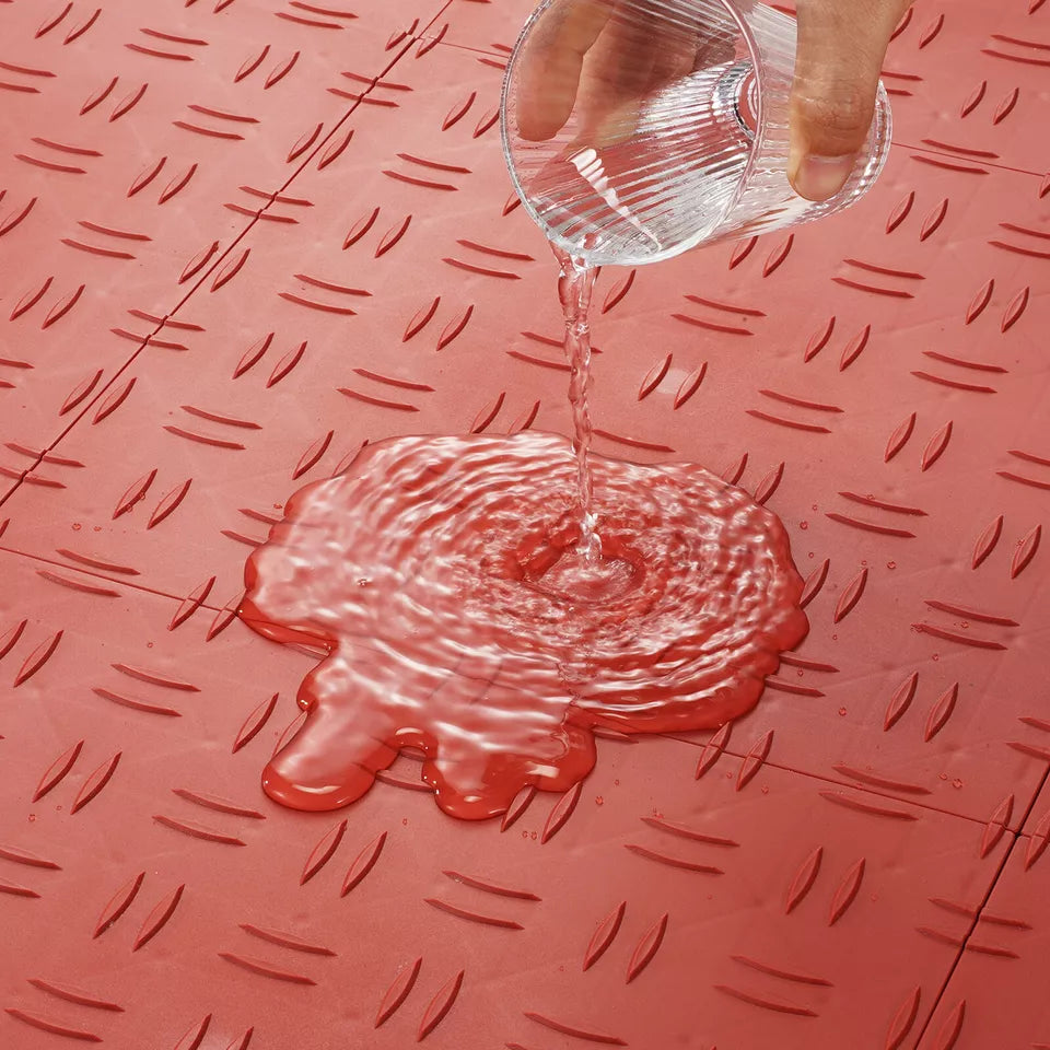 Garage Tiles Interlocking 12x12 in 25 Pack Garage Flooring Tiles Red