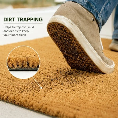 HEAVY DUTY NATURAL COIR MATTING NON SLIP OUTDOOR DOOR MAT HOME PORCH RUBBER MAT