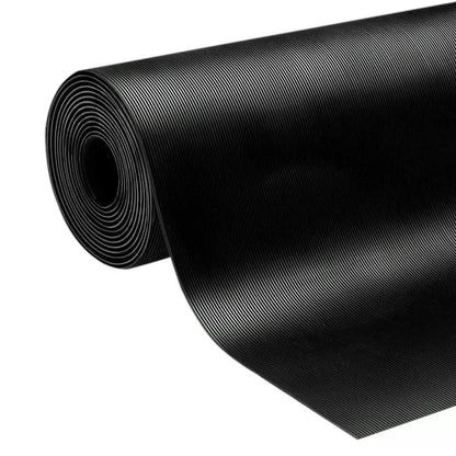 Non-Slip Rubber Sheet Garage Flooring Matting Solid Sheeting 1.2m Wide & 3mm Thick | Fine Rib Sheet