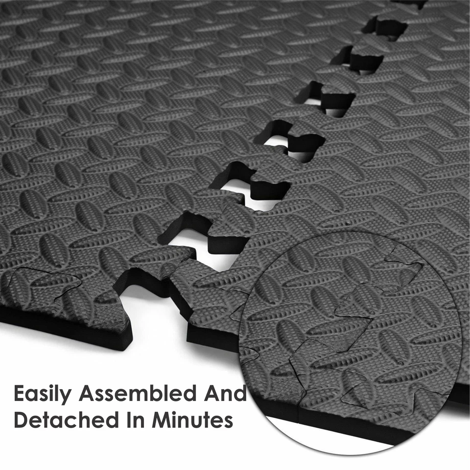 12Mats EVA INTERLOCKING FLOOR MATS SOFT FOAM GYM FLOORING MAT YOGA TILES 60x60CM