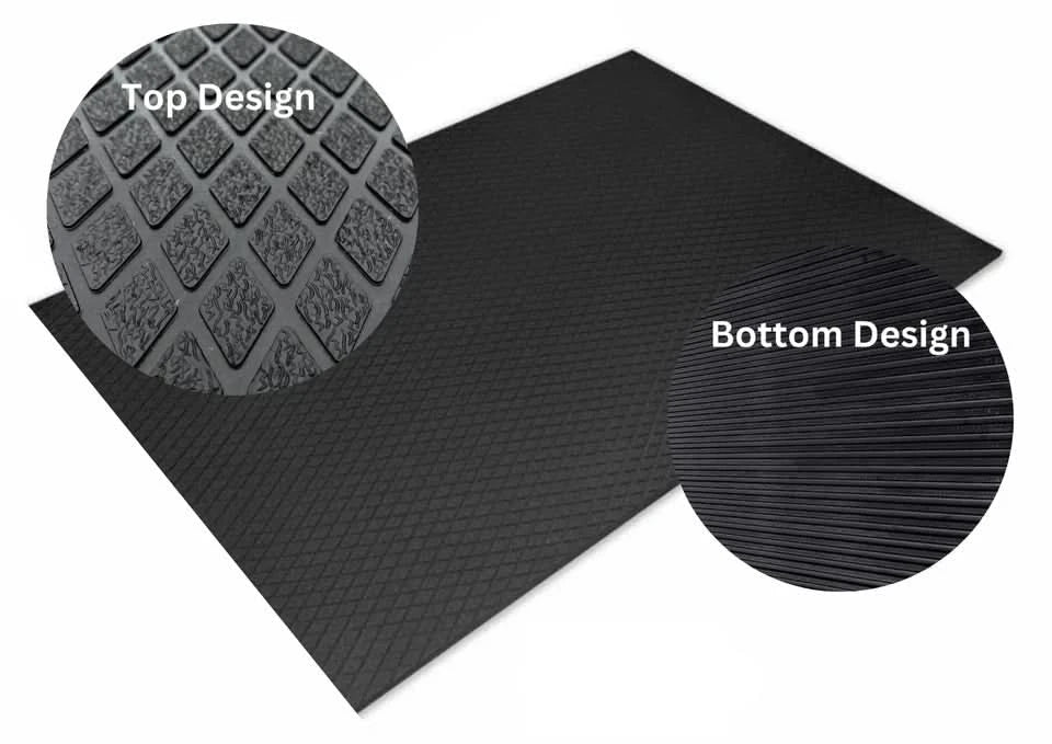 Multi use Horse/Cow/pony Rubber Stable Gym Mat Diamond Top 12mm x 6'x4'