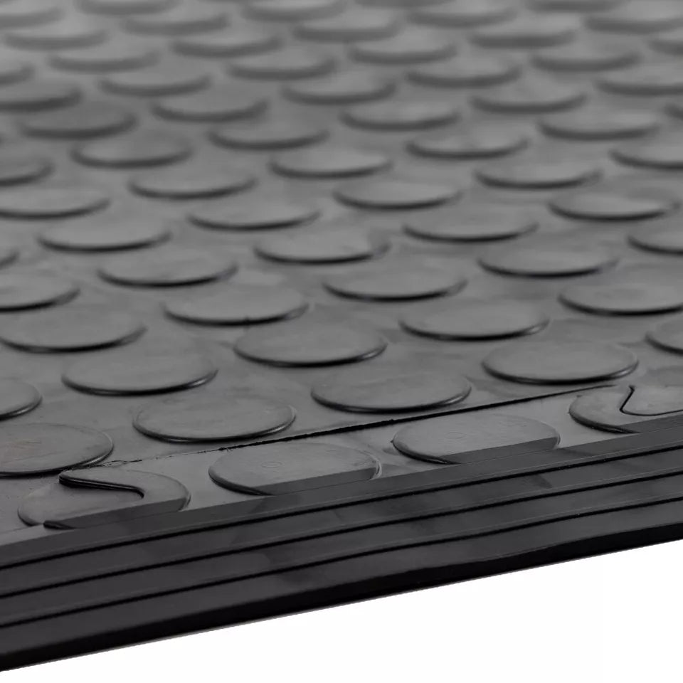 Interlocking Garage Flooring Tiles Heavy Duty 12mm Thick Workshop Floor PVC Gym