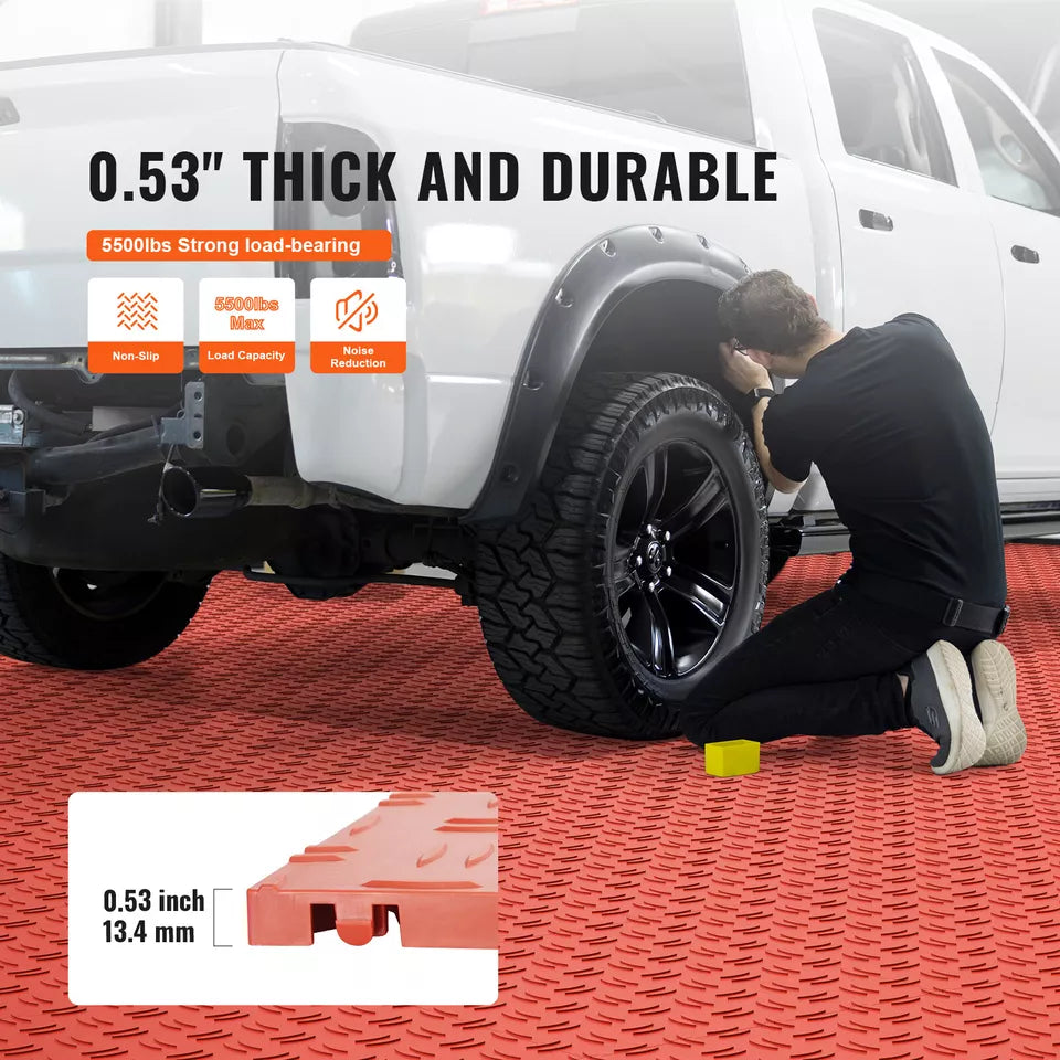 Garage Tiles Interlocking 12x12 in 25 Pack Garage Flooring Tiles Red