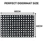 Rubber Door Mat Heavy Duty - Drainage Holes - 12mm Thick - 40cm x 60cm Non-Slip