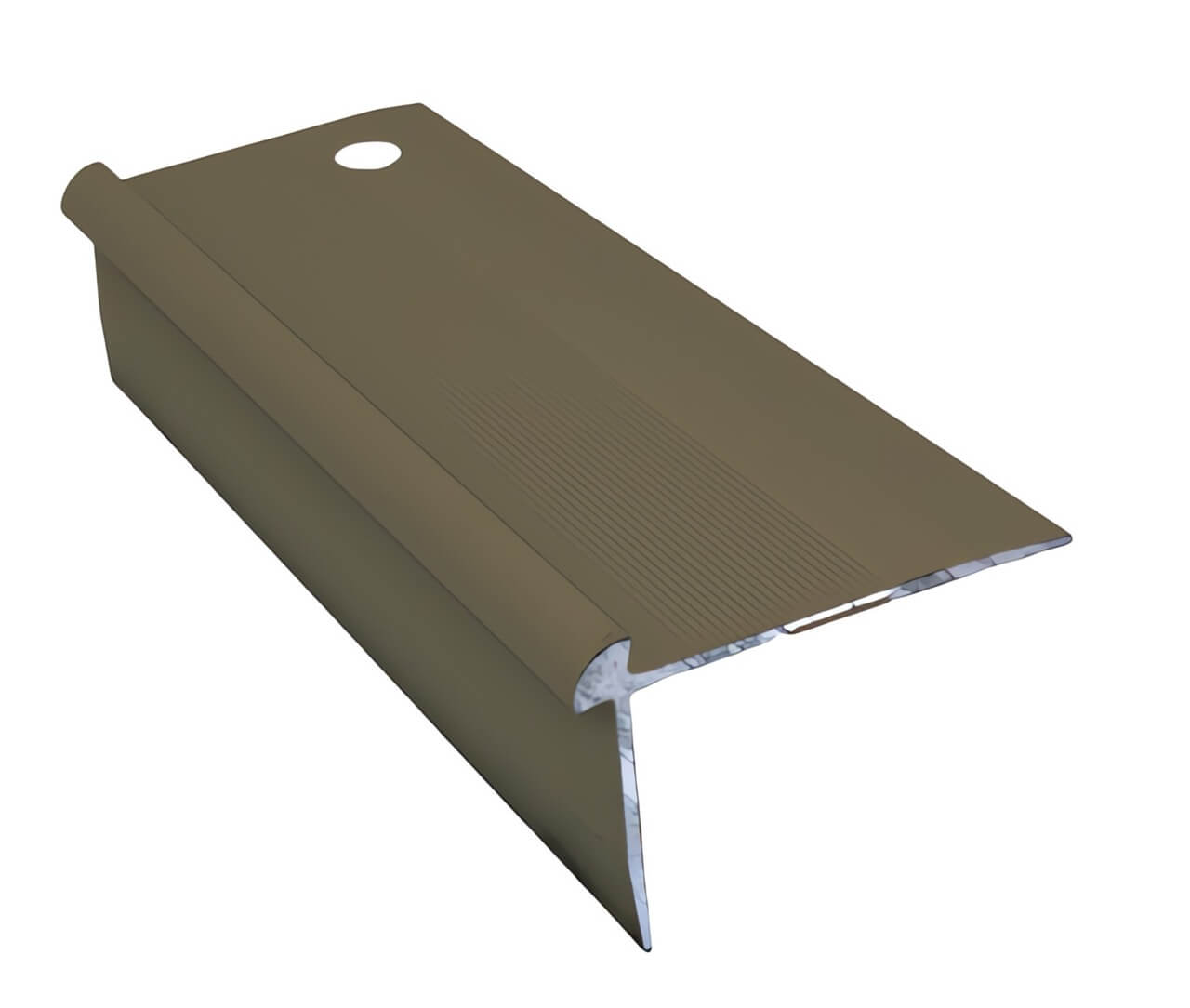 Aluminium TVC 40x26mm x 2.7m Anodised LVT Stair nosing Edge Profile For 3mm Floo